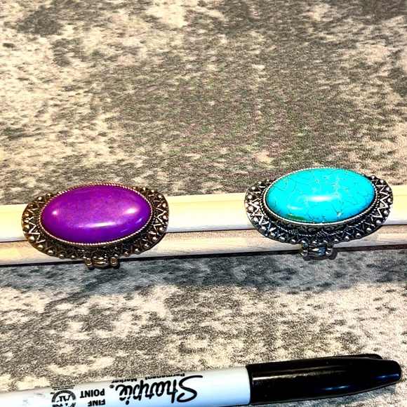 Boho Statement Ring Pair - Picture 1 of 2